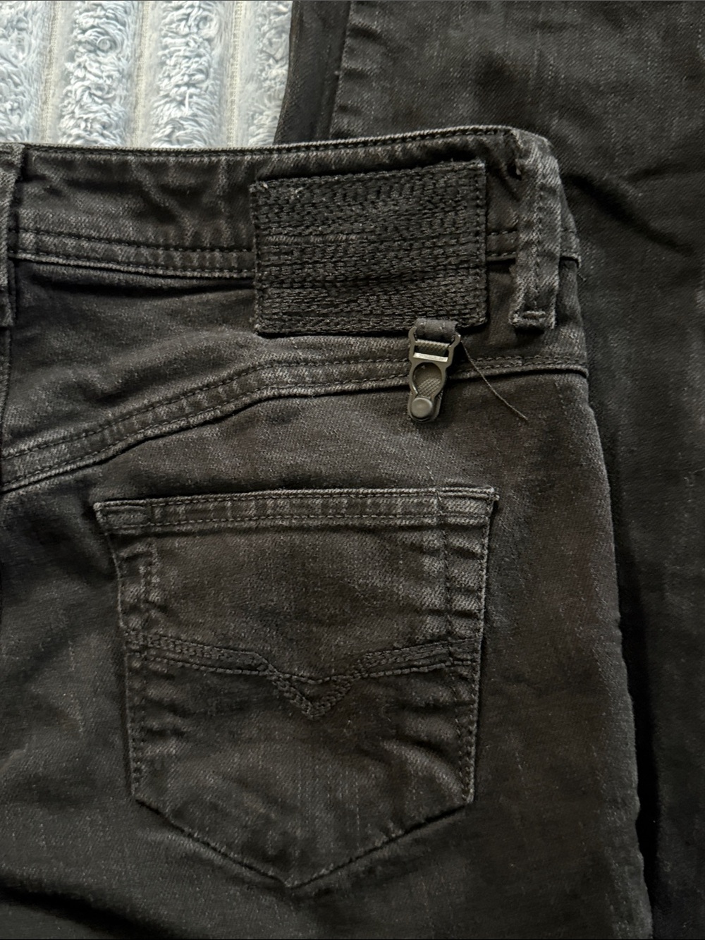 Diesel "Newz" Y2K Low-Rise Black Straight Leg Jeans - Picture 8 of 10